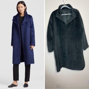 Eileen Fisher Sheared Suri Alpaca Stand Collar Coat